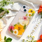 作品フレッシュな香りが漂う 押し花 スマホケース 全機種対応 iPhone Xperia Galaxy AQUOS