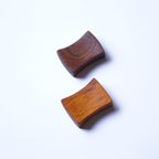 作品木の箸置き（チーク/ウォルナット）No.1-637