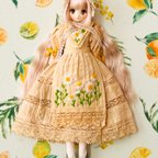 作品【1/6ドール汎用】dollypara お花畑の刺繍ドレスset 