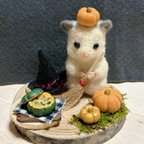 作品ハムスター🐹ハロウィン🎃かぼちゃ　羊毛フェルト