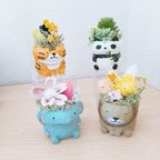 作品4匹セット🌻送料無料〈プリザーブドフラワー〉動物園