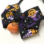 作品【Mサイズ20cm】猫ちゃん首飾り★ハロウィンジャックオランタン黒