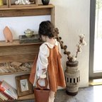 作品【110cm】orange linen natural dress