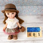 作品完売＊401メルちゃん•ソラン&レミン＊刺繍ブラウス&大柄スカート