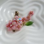 作品濃い桜＊カンヒザクラの髪飾り