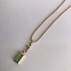 作品 Rectangle green necklace