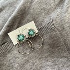 作品mint ×silver pearl×wave ring ピアス・イヤリング