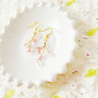 作品小さな花の耳飾り　【さくら】ピアス/イヤリング　ワイヤーアクセサリー