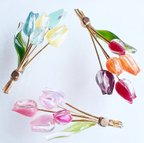 作品【選べるカラー】ちゅーりっぷの花束ピアス（イヤリング）