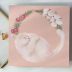 作品【原画販売】ねこのリース（white）チョークアート　Sugichalk 