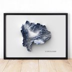 作品山梨県/YAMANASHI　立体的に見えるポスター/Topographic Map Poster　A3 B3