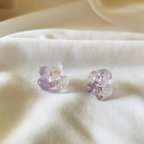 作品ラベンダーアメジストのきらめきピアス / Pierce & earring of Amethyst quartz