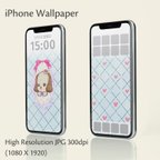 作品iPhone壁紙2 かわいい手描きイラスト ロック画面・ホーム画面用2点セット