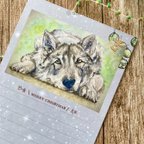 作品🎄SALE 「微睡みオオカミ」 2枚セット ポストカード メッセージ ギフト クリスマス 