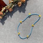 作品Beads Necklace -Blue ×Yellow-