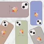 作品くすみカラー　花　スマホ　スマホケース　全面側面印刷　