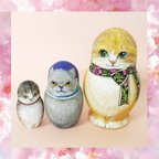 作品キラキラ春待ち猫マトリョーシカ🌸