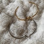 作品結び目 バングル　ゴールド　knot bangle