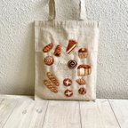 作品Cafe-sweets☆羊毛刺繍 コットンリネントート〜☆焼き立てパン屋さん🍞🥖