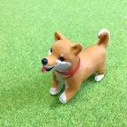 作品犬 お散歩好き柴犬　ミニチュア粘土細工