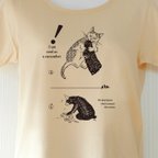 作品猫と熊 ナチュラル Tシャツ（インク：黒） メンズ レディース 5サイズ