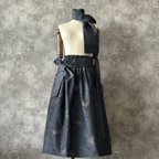 作品着物リメイクギャザースカート & ストール〜四季で心地良い上質大島紬素材〜kimono remake gather skirt よかきもの