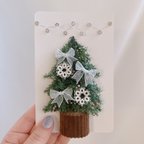 作品Xmasキット【C】/シフォンリボンがかわいい♡タティングレースで飾るクリスマスカードキット★