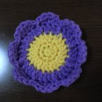 作品紫の花コースター2枚セット(送料込)