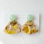 作品2wayインド刺繍タッセルガラスピアス-mimosa-