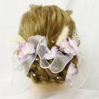 作品【紫空】ヘアアクセサリー　髪飾り　成人式　結婚式　前撮り