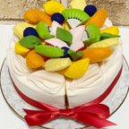 作品【送料無料】フェルトのおままごと♪フルーツいっぱい　ボールケーキ
