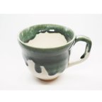 作品Dropping gleen mug 　流れる深緑のマグ