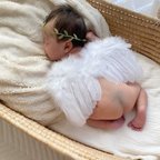 作品再再販【Angel set 】コスチューム　ニューボーン　ニューボーンフォト　天使の羽　エンジェル　出産祝い　出産祝いギフト