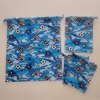 作品$ハッピーセット⚽️体操服入れ＆給食袋＆小物入れ⚽️　カッコイイ　サッカー　男の子