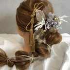 作品水引き　ドライフラワー　ヘアアクセサリー