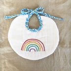 作品baby bib  rainbow 虹の刺繍