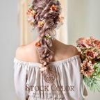 作品コスモスとユーカリのヘッドドレス/ヘアアクセサリー＊アーティフィシャル 結婚式 成人式 ウェディング ブライダル 卒業式 袴 髪飾り カラードレス ウェディング髪飾り ピンク コスモス ユーカリ 