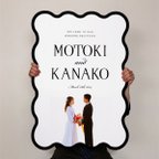 作品海外風 　写真 シンプル　パネル　ウェルカムボード  結婚式 家族 記念日 ウェーブ  波型 うねうね