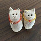 作品【送料無料】親子猫の置物