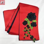 作品◆花刺繍の半幅帯⑤