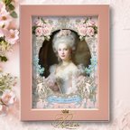 作品マリーアントワネット額付アートプリント★マリー薔薇の肖像★ヴィンティージ・ヴィクトリアン Marie Antoinette Art Print