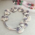 作品🍀野の花ブレスレット　可憐なスミレ　手編み　クロシェ