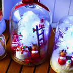 作品ガラスドーム2020特別版｜苺ぼうやのイルミネーション付きクリスマスツリー(白)