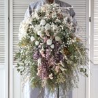 作品(75cm) ＊特大＊ タンポポの綿毛とエリカの春色ボリュームスワッグ/ドライフラワー/花束/ブーケ/開店祝い