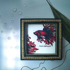 作品《 alit treat 様 専用 》Siamese fighting fish. | mini mini square art(ミニミニ スクエアアート)