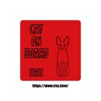 作品全8色 名前入り CAT ON BOARD コーニッシュレックス ヘア ラインアート ステッカー