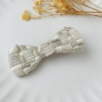 作品刺繍ヘアクリップ　"ribbon ribbon"