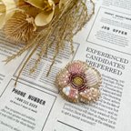 作品お花のブローチ　オートクチュール刺繍　ビーズ