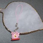 作品【ハンドメイド】まねきねこ ピンク キーホルダー