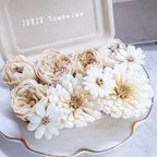 作品[送料無料]プリザの花箱✿Mellow White 花材セット 詰め合わせ プリザーブドフラワー ドライフラワー